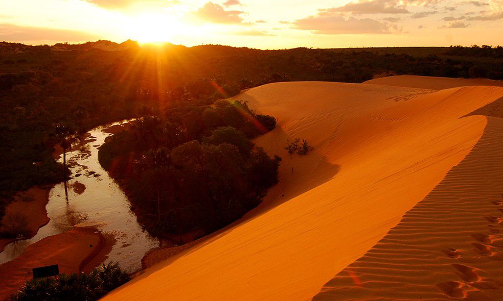 Dunas do Jalapão vistas ao pôr do sol